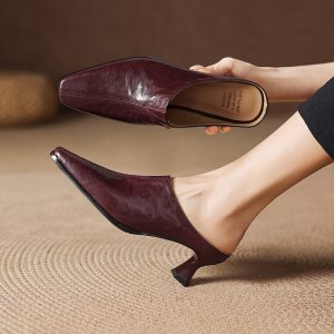 Women's Closed-Toe Chunky Heel Slippers Summer 2026