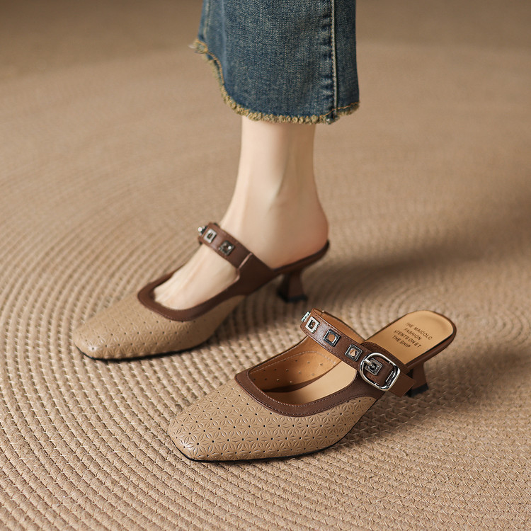 Women's Closed Toe Chunky Heel Slippers Summer 2026 - Style i.html - Image 4