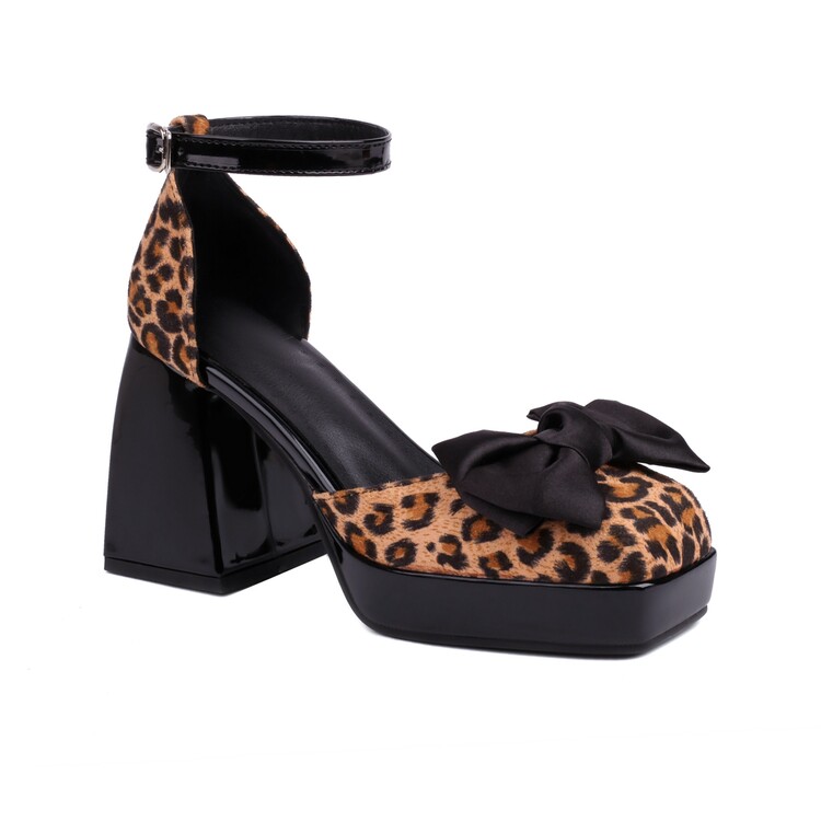 Women's Fashion Flat Shoes with Plaid and Leopard Print